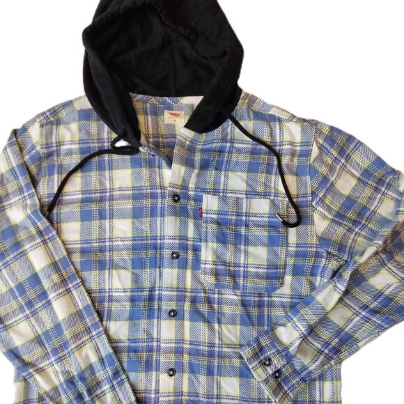 Levi's Men's Hooded Flannel Shirt - Size Medium - Picture 1 of 5